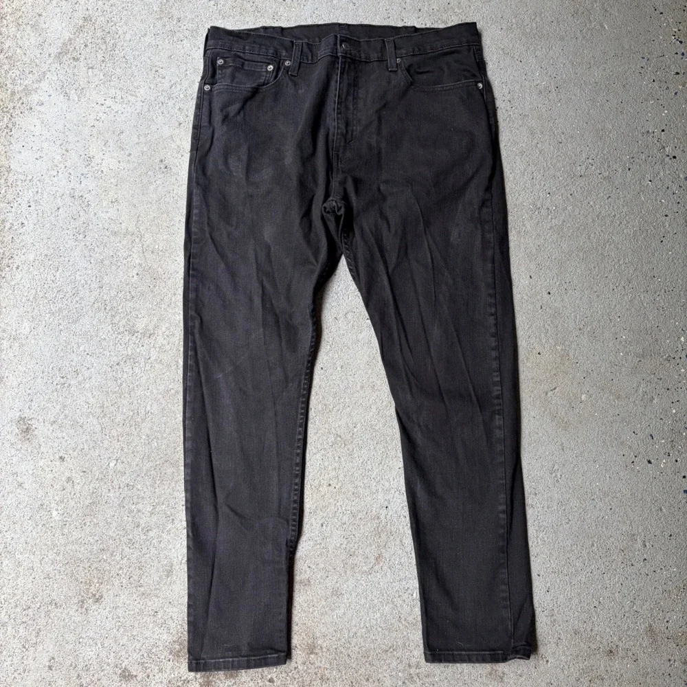 Levis 512 Slim Taper Mens Jeans 38x32 Washed Black Denim Pants